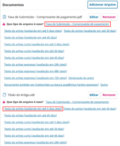 Exemplo de submissão